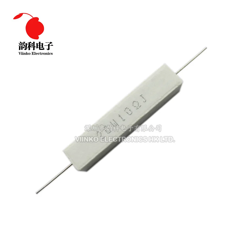 2pcs 20W 5% Cement Resistor Power Resistance 0.1 ~ 10K 0.1R 0.5R 10R 50R 0.22 0.33 0.5 1 2 5 8 10 20 22 30 50 100 1K 1.5K 2K ohm