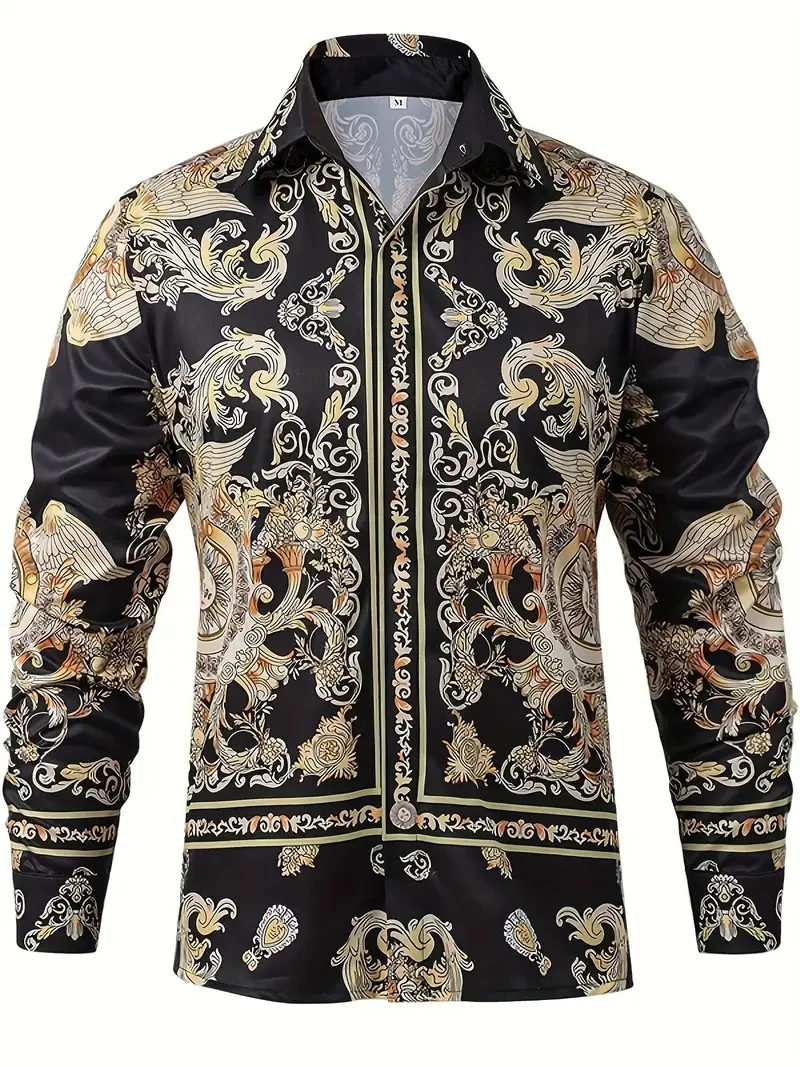 

Men's Shirt Regular Shirt Men's 3D Printing Irregular Geometric Printing Casual Long Sleeve Fashion Printed Shirt