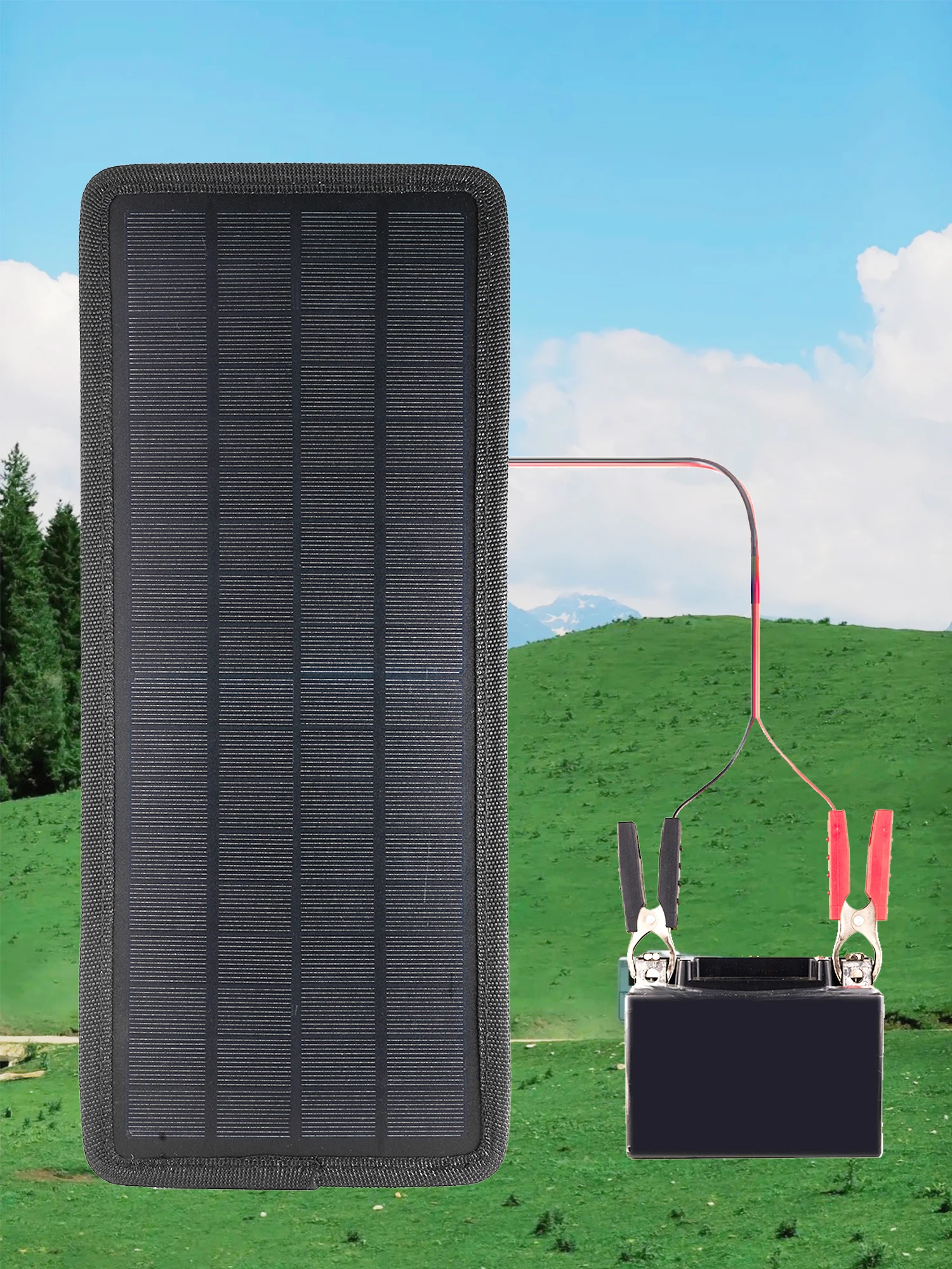 ELEGEEK 6W Solar-Autobatterie-Ladegerät, 12V Panel mit PWM, SAE zu O-Ring/Clip/Autoanzünder, für Wohnmobil, Boot, Motorrad