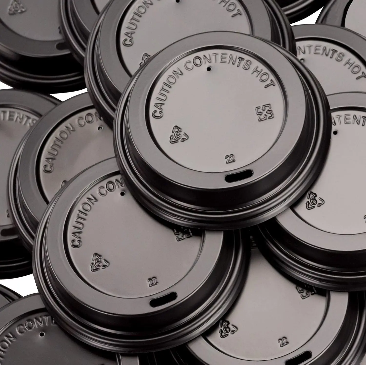 

100 Pack Black Dome Lids for 10-20oz Paper Cups, Anti-Spill Plastic Covers for Takeout Coffee Tea