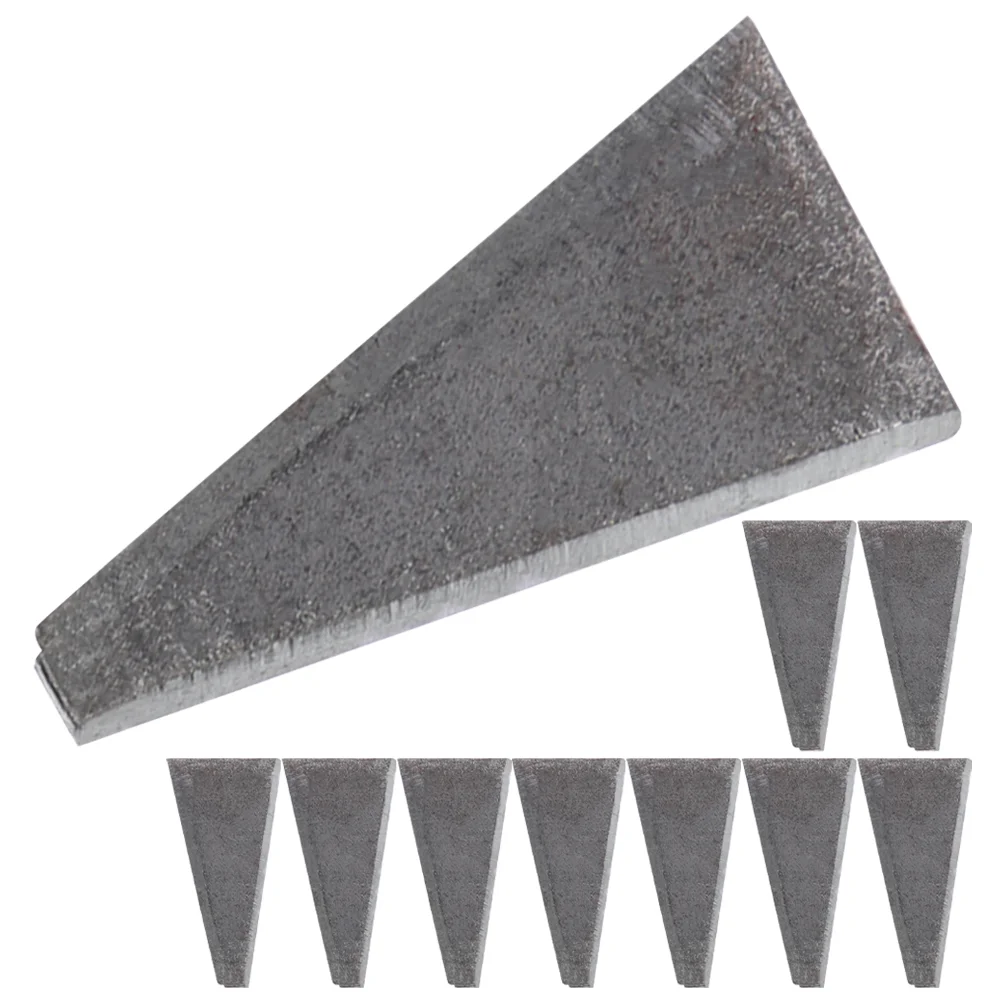 10 Pcs Triangle Wedge Carbon Steel Sled Outdoor Metal Axe for Home High-carbon Practical Wedges Handle Fixing Accessory Hammer