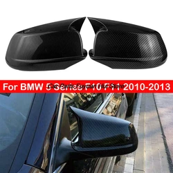 For LHD BMW 5 Series F10 F11 2010-2013 Car Rearview Side Mirror Cover Sticker Wing Cap Exterior Door Case Trim Carbon Fiber