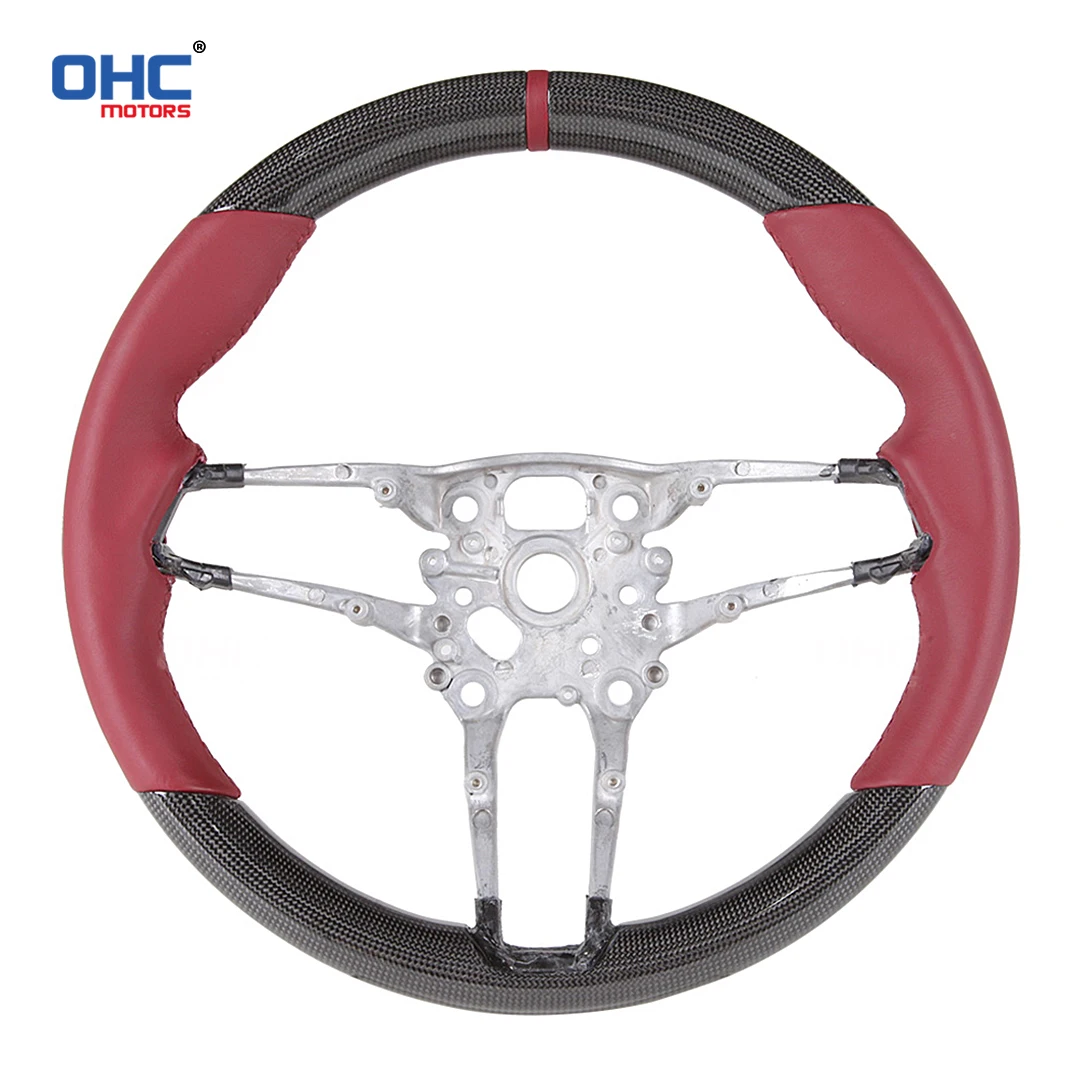 OHC Customized Steering Wheel For Porsche Taycan 2019-2021/ Panamera 2021/911 2019-2021/Mission E 2015-2018 No Airbag