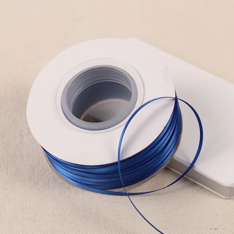 Ruban Double face en Satin de Polyester, 100yards, 3mm, rubans d'emballage cadeau, décoration de fête de mariage, accessoires de vêtement DIY