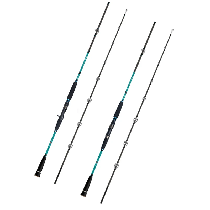 

1,8 м, 2,1 м, 2,4 м, 2,7 м, 2-секционный спиннинговый литейный светильник, сверхтвердая высокоуглеродистая приманка для отсадки, тунца, морская лодка, удочка