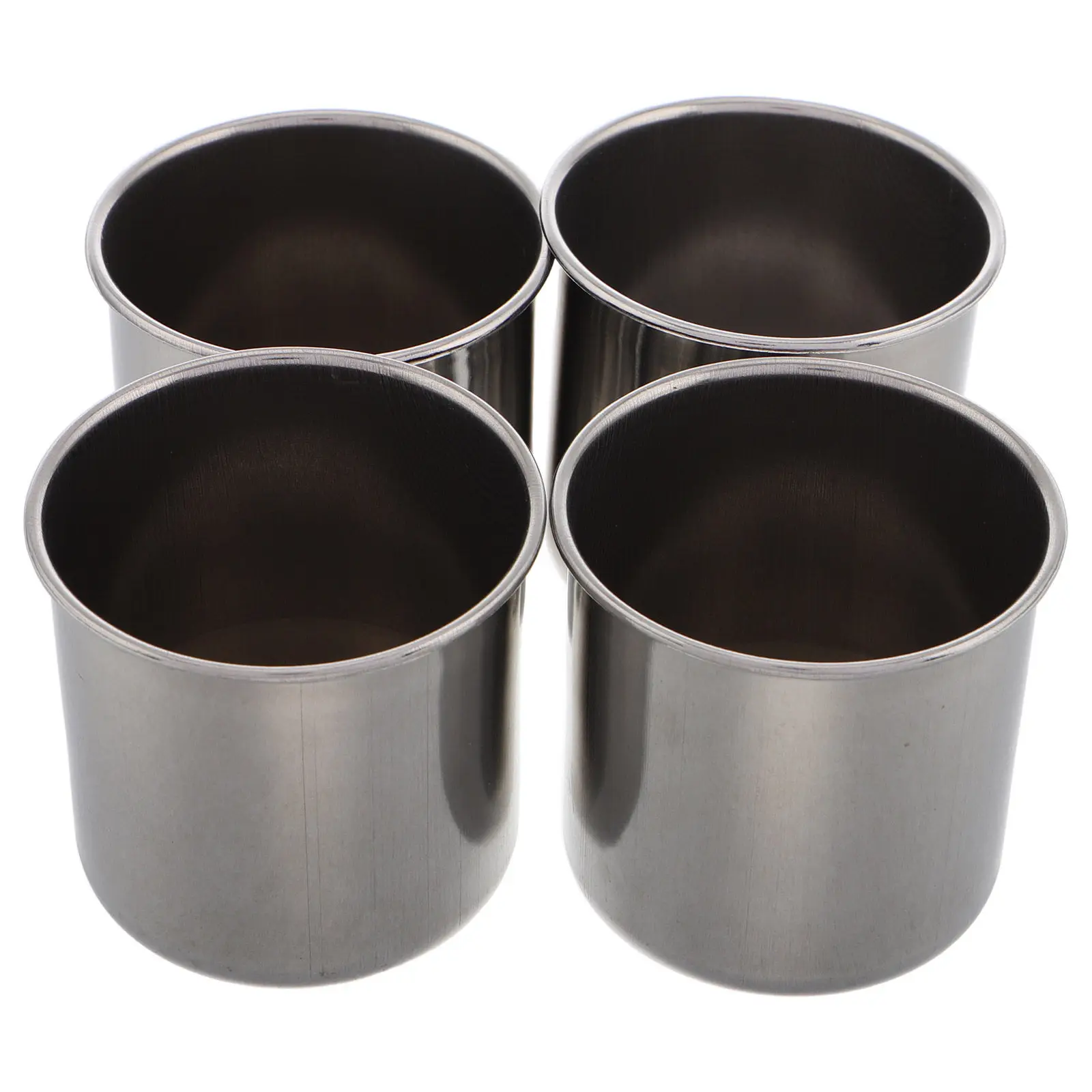 4Pcs Stainless Steel Kids Drinking Cups Multifunctional Tea Mug Wine Glass Mouthwash Cup for Kindergarten Home Cafeteria Camping