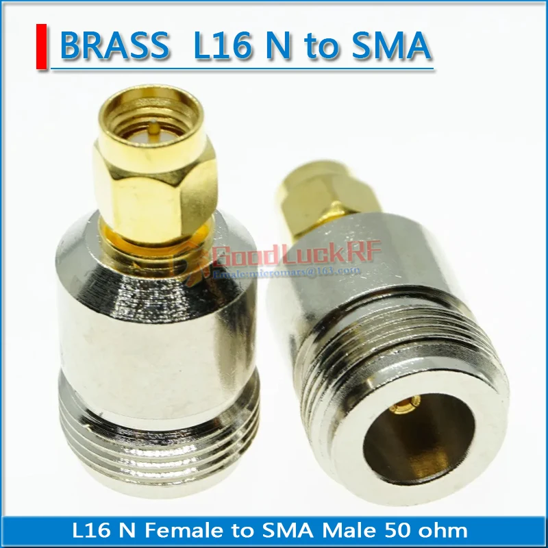 L16 N Female Jack to SMA Male Plug Nickel Plated Brass 50 ohms Straight RF Connector Socket Brooches Adapters