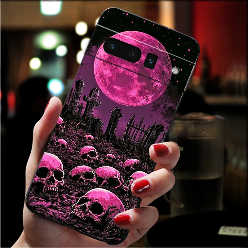 

Phone Case For Google Pixel 10 9 Pro XL 9A 8 7 6 Pro Pixel 8A 7A 6A Pixel 8 7 6 5 Skull Art Case