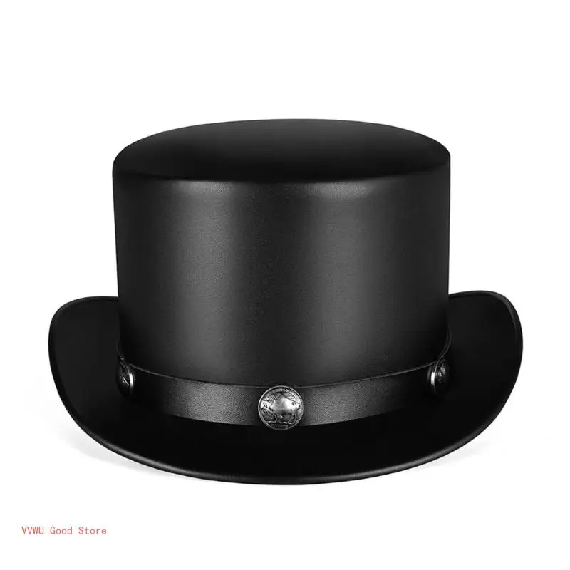 Steampunk Hat PU Pork Pie Hat Gay Top hat Steampunk Top Hat BowlerTop Hat