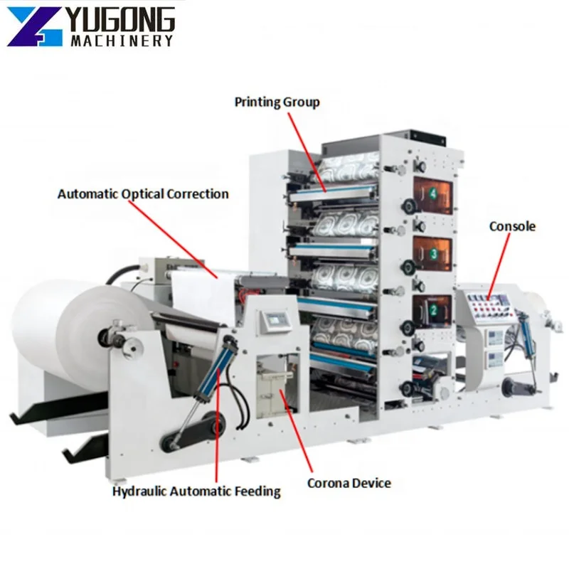 YG Industrial Multifunctional Paper Printing Machine Price Flexographic Printer Flexo Printing for Paper Cup Production Line