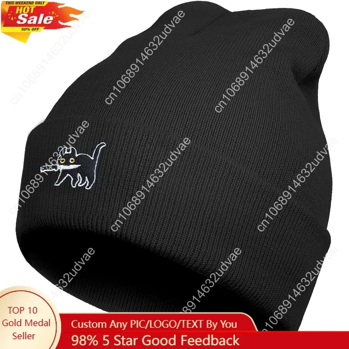 Cool Graphic Beanie for Men and Women - Black