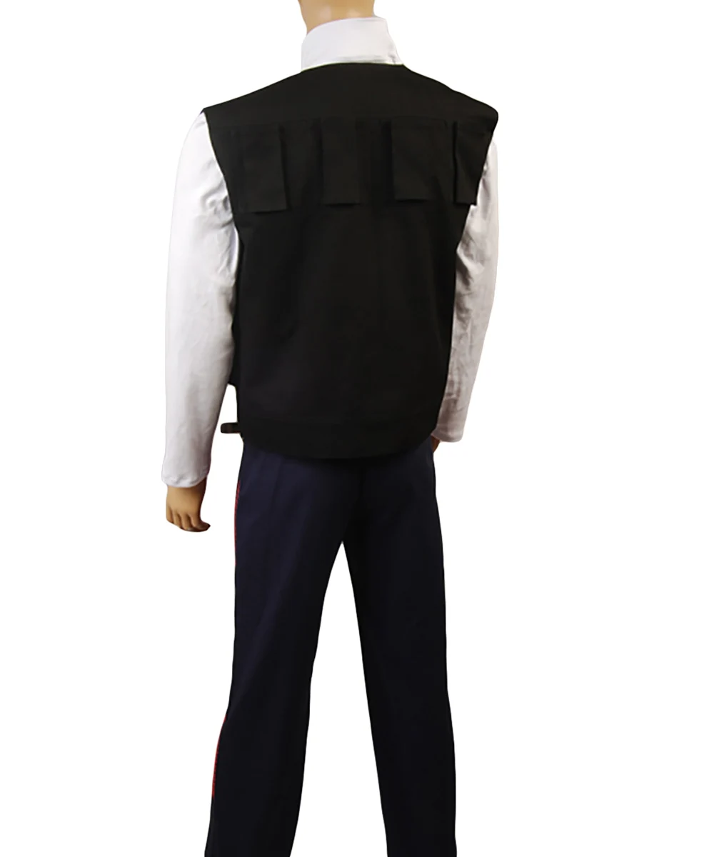 Costume de Cosplay Han Solo pour Homme Adulte, Uniforme Net, Chemise, Pantalon, Ceinture, Sangle, Holster, Tenues d'Halloween, ixde Carnaval, Trempé