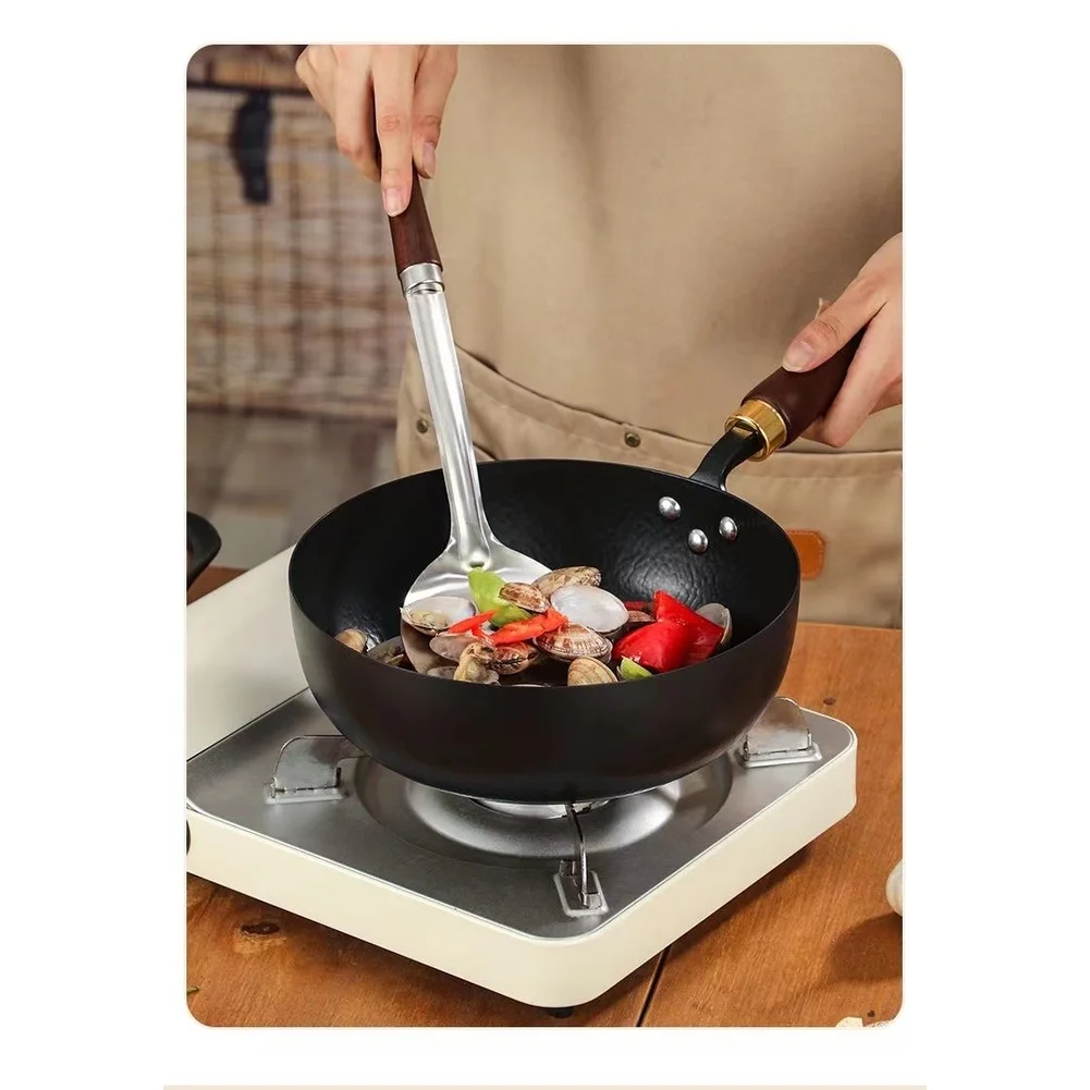 20cm and 24cm Traditional Cast Iron Wok Pan for Induction Cooktop Electric Stove Gas Range Japanese Style Iron Pot