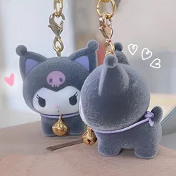 Anime 산리오 키링 Kuromi Plush Keychain Sanrio Accessories Cartoon Kuromi Car Keyring Pendant for Backpack Kawaii Toys for Girl Gift