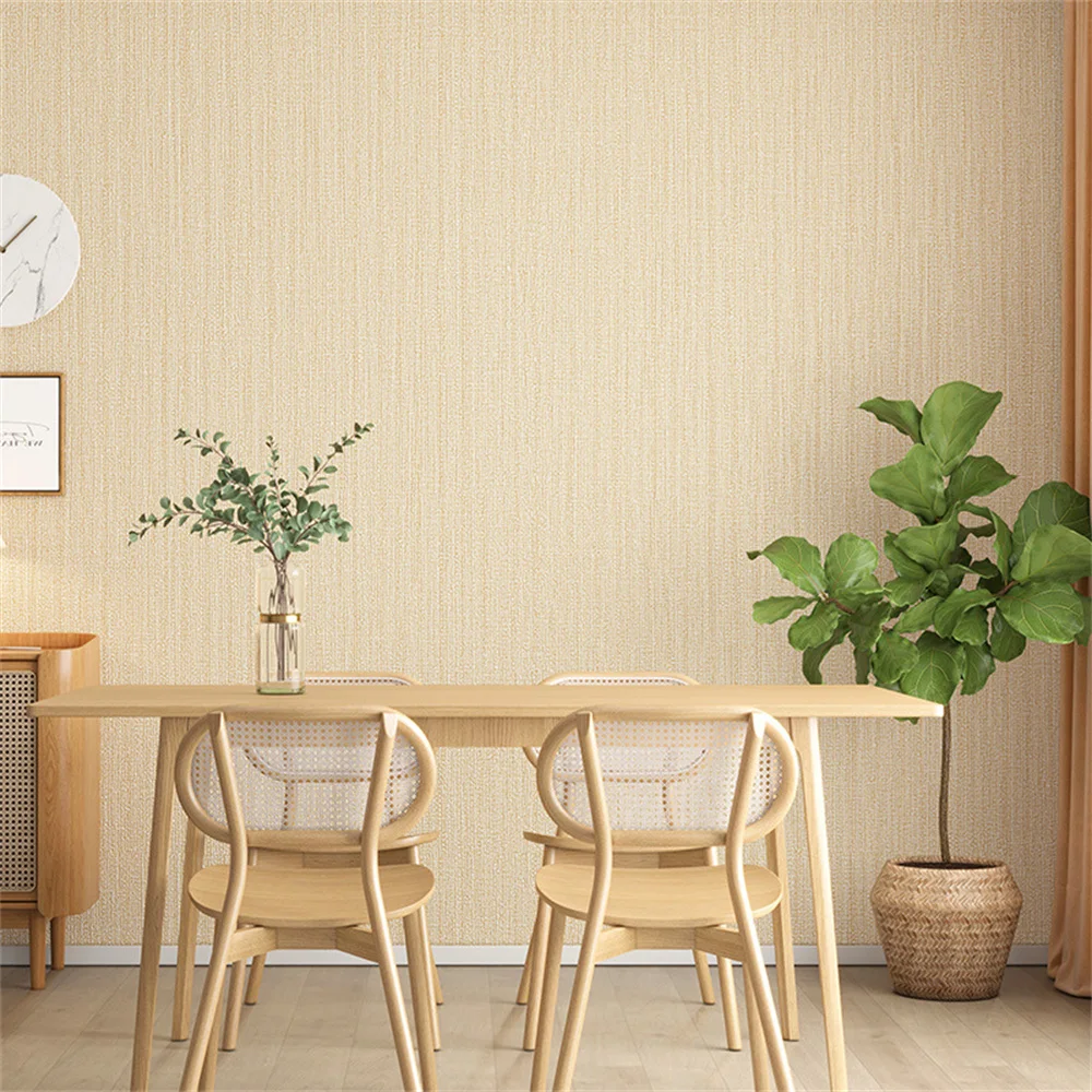 

Modern Non Woven Grasscloth Wallpapers Home Decor Solid Color Walls Paper for Bedroom Living Room Shop Decoration Mural