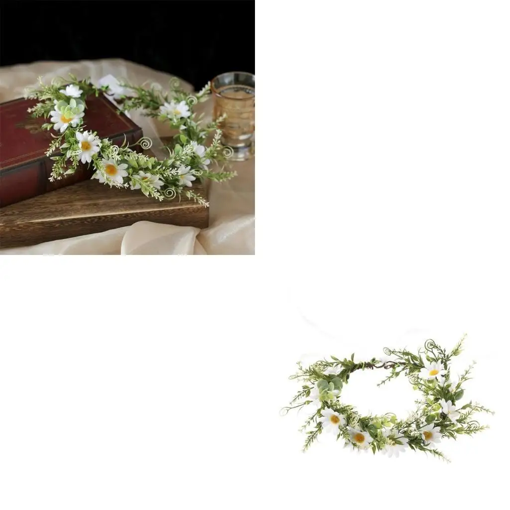 

652F Colorful Flower Headbands Garlands Crown Bride Flower Party Supply