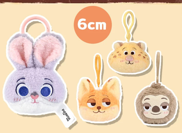 

Disney Zootopia Judy Hopps, Nick Wilde, Chief Bogo Plush Keychain- Cartoon Character Plush Toy Bag Charm for Kids, Fans Gif
