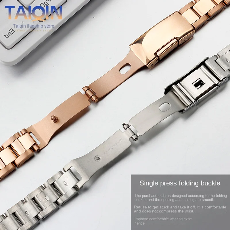 10mm 12mm 14mm 16mm women metal watch band strap Stainless steel Ladies Small Width watchband wristband For Armani Julius Casio