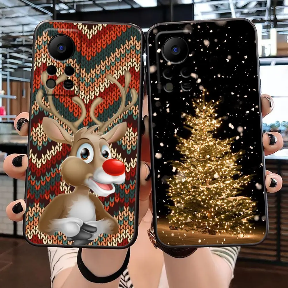 

Phone Case For Infinix TECNO SPARK 8 7 6 Go 5 HOT 30 30I 20 20I 20S 12 12I 11 11S 10 10I Play POP6 Case Santa Elk Christmas Tree