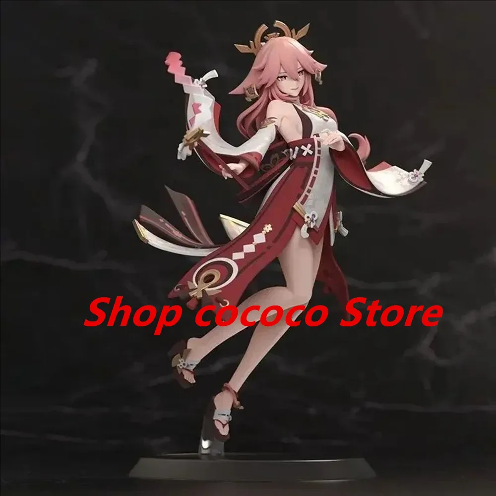 

Kawaii Genshin Impact 25cm Game Yae Miko Anime Figure Model Dolls Sexy Girl Action Figure Decor Collection Collectable Toy Gift