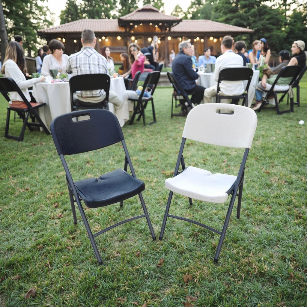 Wholesale Outdoor Training Chair White Plastic Wedding Garden Party Folding Chair