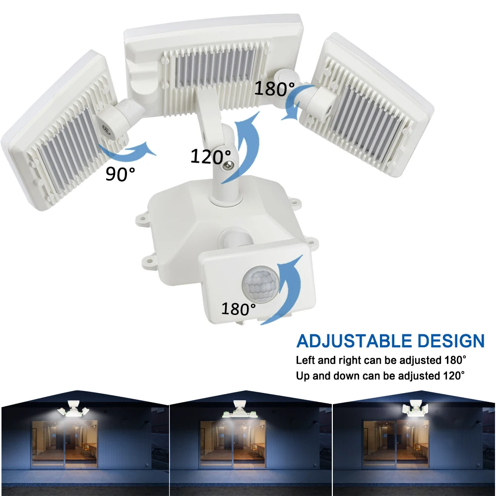 Imagem -06 - Depuley-luzes Led de Segurança Externa Detector de Movimento Luz de Inundação Cabeças Ajustáveis para Garagem de Entradas 35w