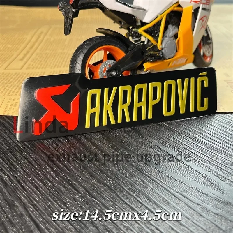 Stiker pipa knalpot sepeda motor, stiker mobil tahan suhu tinggi Label aluminium logam dekorasi Akrapovic