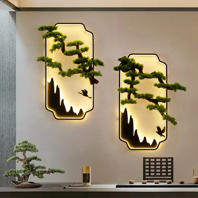 

DORIAN Modern LED Wall Picture Light Inside Creative Chinese Pine Landscape Mural Sconces Lamp for Home Living Bedroom Study