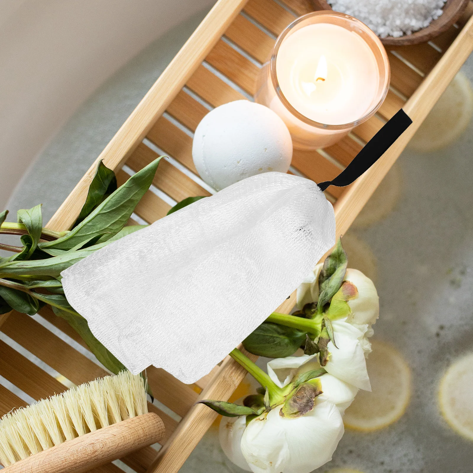 20 قطعة أكياس الصابون الشبكية بطبقة مزدوجة أكياس حمام رغوة ملونة للاستحمام هلام الجسم فرك تخزين كيس فقاعات التوقف خفيفة الوزن #6