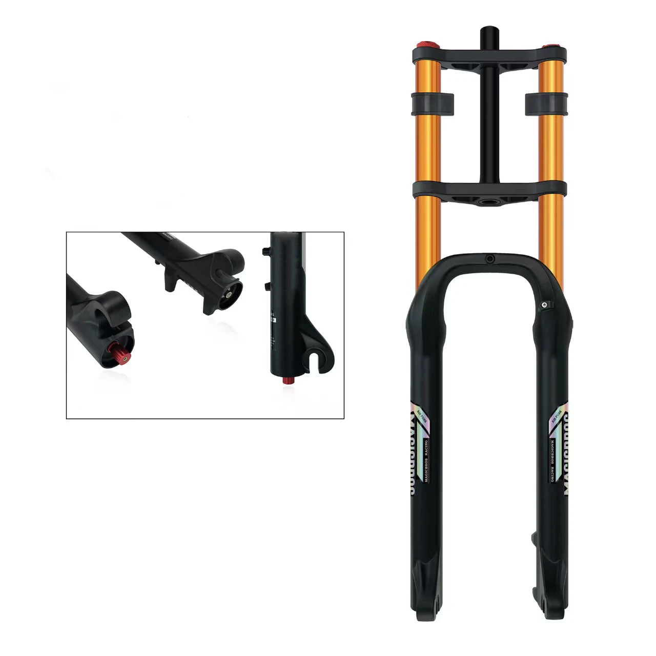 New Image 20 Inch Fat Tire Electric Bike Shock Suspension Front Fork Double Shoulder 100mm Open Dropout Aluminum Alloy Parts