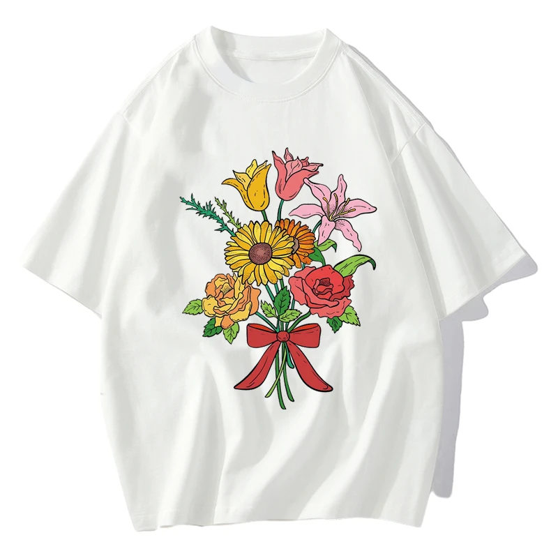 Flower shaped trumpet flower sunflower bouquet heat transfer printing and hot stamping clothing custom printing decoration