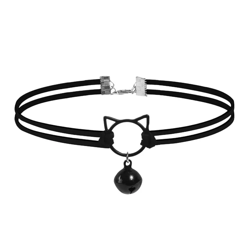 Openwork Cat Sexy Choker for Women Fashion Bead Pendant Necklace Clavicle Lady Jewelry Accessories Girl Gift