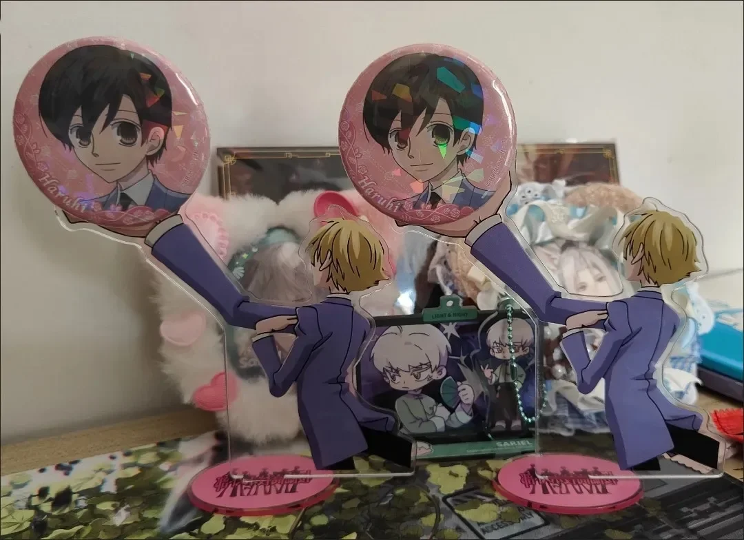 Suou Tamaki 배지 로제트 아크릴 스탠드, Ouran Koukou 호스트 클럽 애니메이션 상품, 재미있는 피규어 디스플레이 컬렉션 장식, 책상 장식