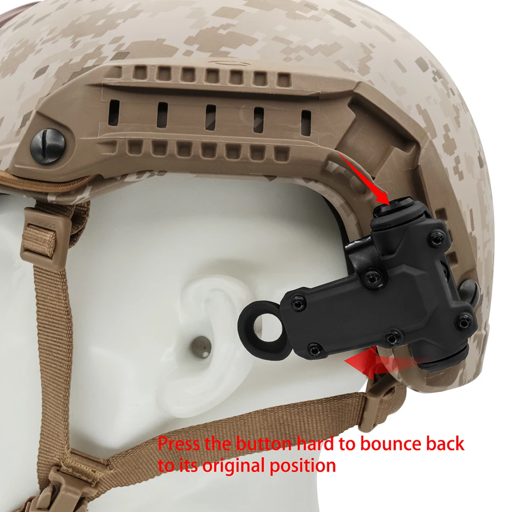 Rotary T Arm Tactical ARC Capacete Substituição, Rail Adapter Compatível com RAC Fone De Ouvido, Caça Tiro Fone De Ouvido, Airsoft Sport