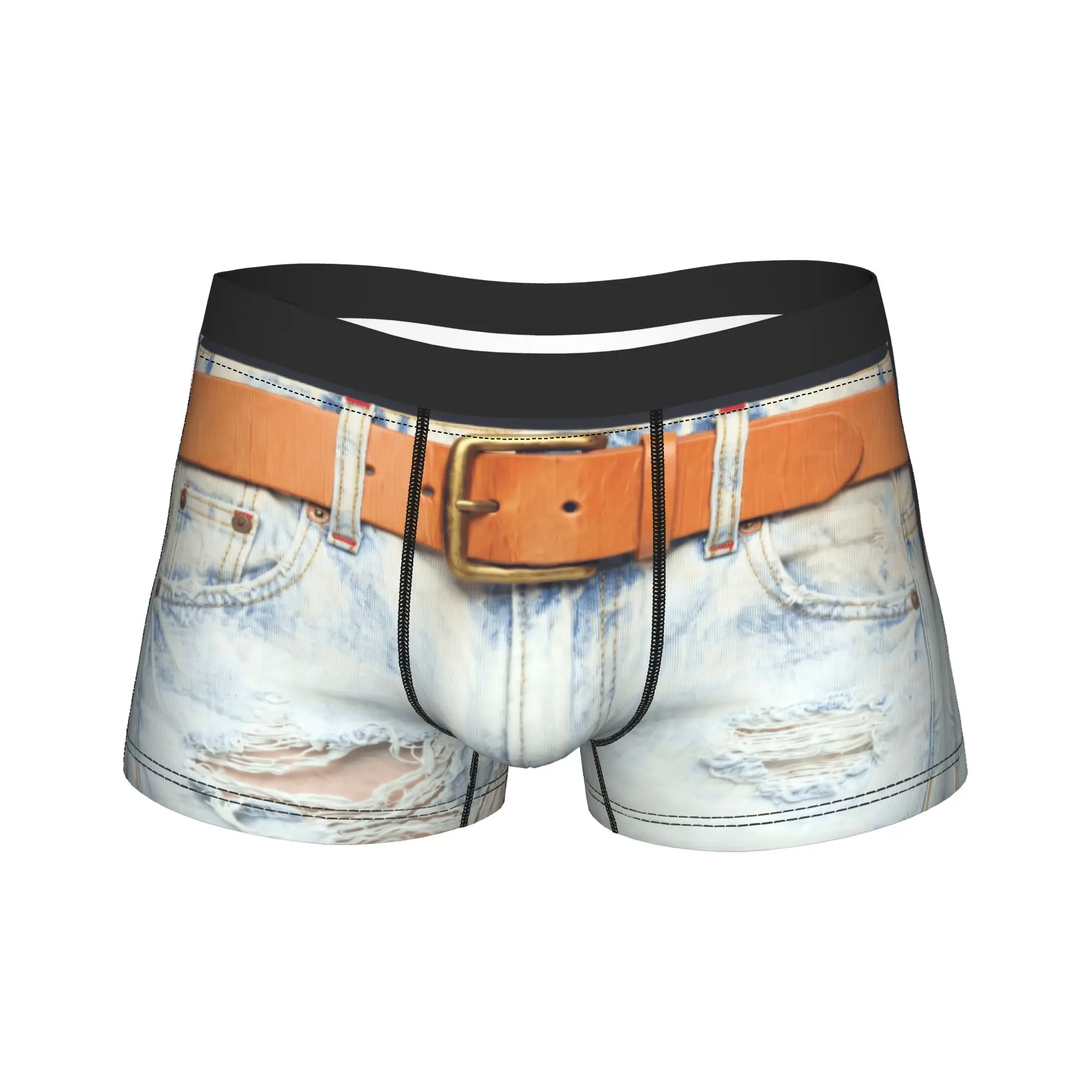 Jeans desgin Boxer Brief  Underwear High Quality Males Soft Trend Boxershorts Pattern Large Size Panties