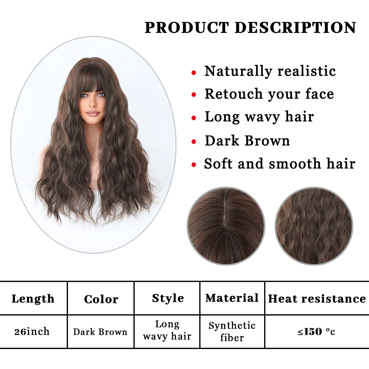 Long Ombre Blonde Dark Gold Wavy Wigs Curly Natural Heat Resistant Fiber Synthetic Wig for Women Girls Daily Party Fake Hair