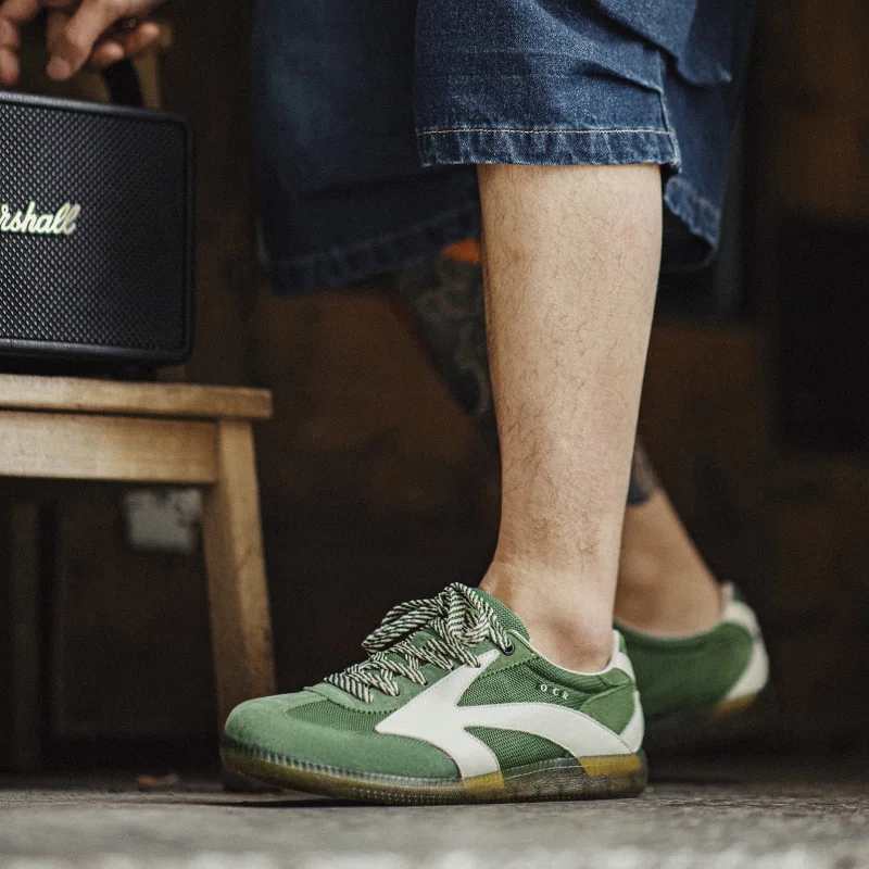 Men's Retro German Mesh Sneakers - Breathable Low-Top Casual Shoes