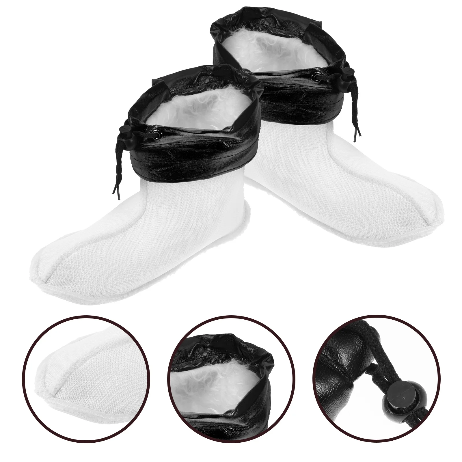 زوج واحد من بطانات الأحذية المطاطية الداخلية القطنية الدافئة والسميكة للشتاء، بطانات مقاومة للماء بديلة للأحذية المطاطية