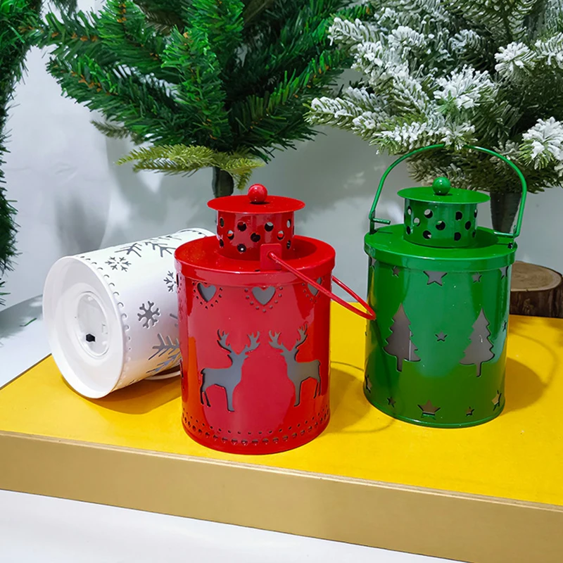 فوانيس عيد الميلاد الكلاسيكية المعلقة مع ضوء LED ، ديكور احتفالي للحفلات المنزلية ، ديكورات أنيقة