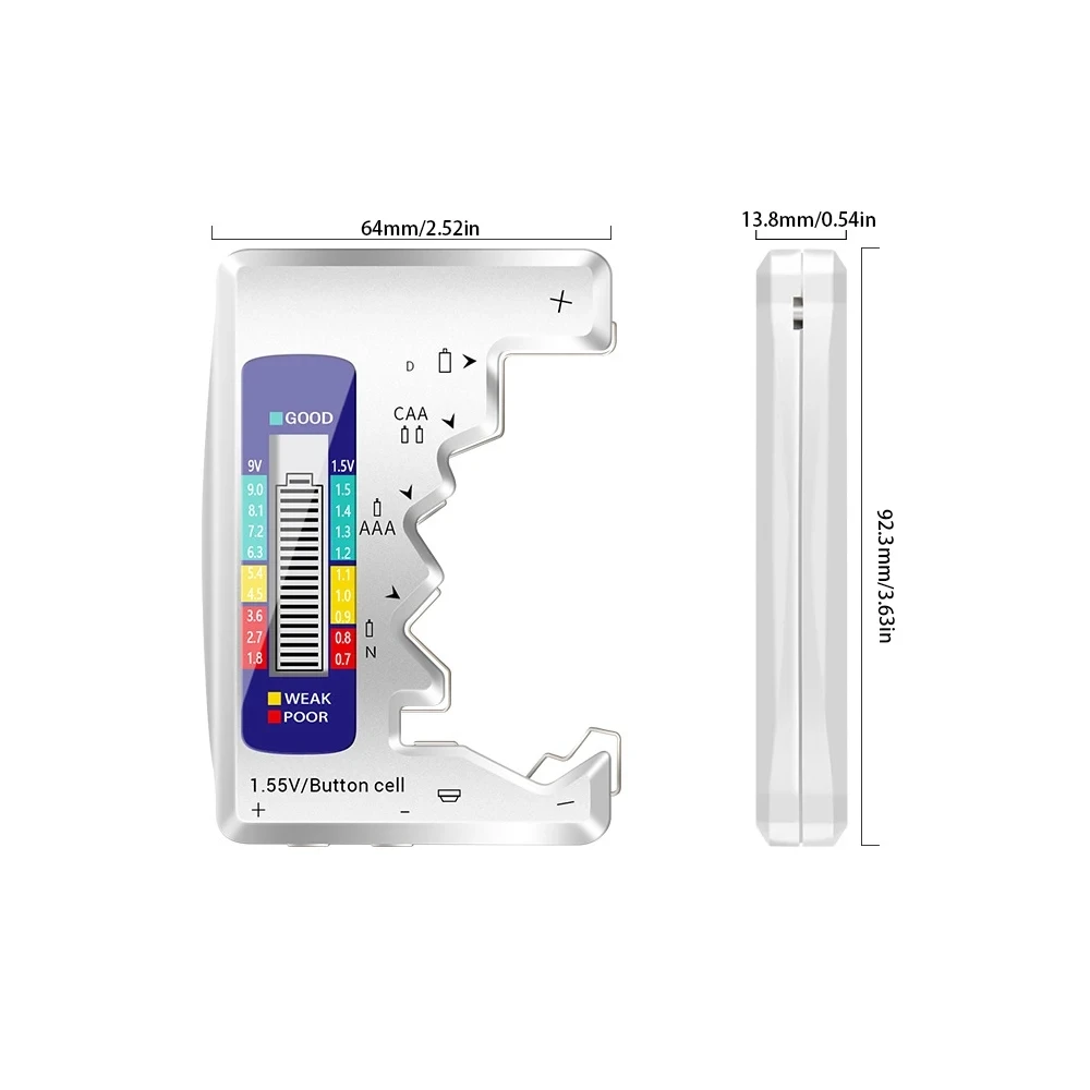 Batteries Tester Digital Capacity Universal Button For Lithum N /AAA/CAA/D/1.5V Cell Batteries Tester Checker BT168 Power