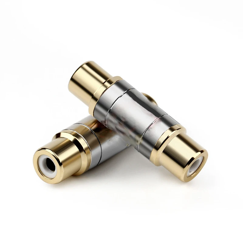 2/4/6PCS Dual RCA Connectors Female to Female Jack Socket Plug Straight Adapter Gold Plated Speaker Cable Extender C5
