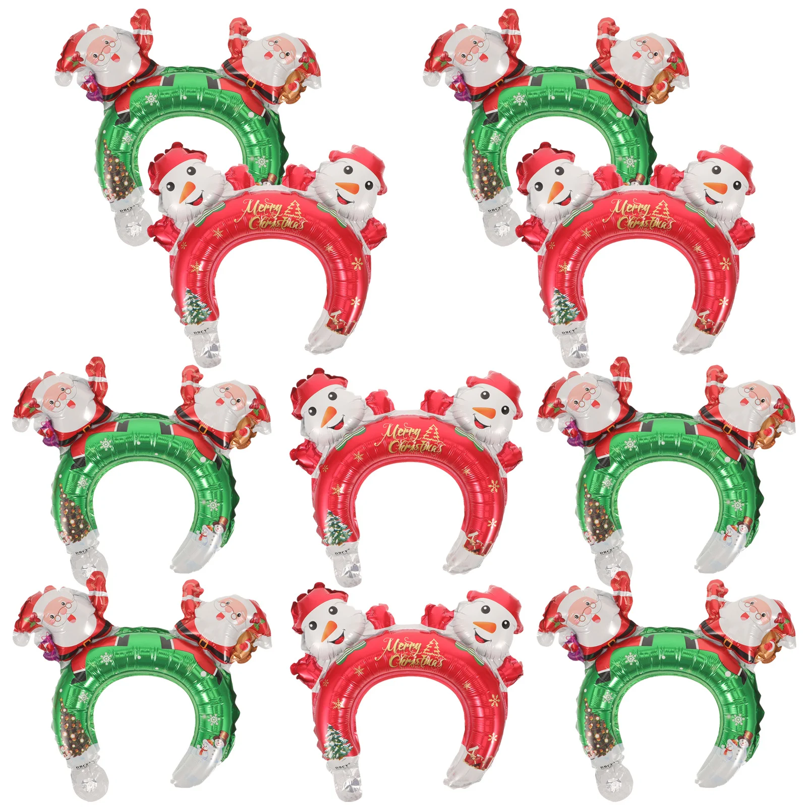 

20Pcs Aluminum Film Inflatable Headbands Cute Cartoon Hair Hoops for Christmas Party Photo Prop Supplies Mini Balloons