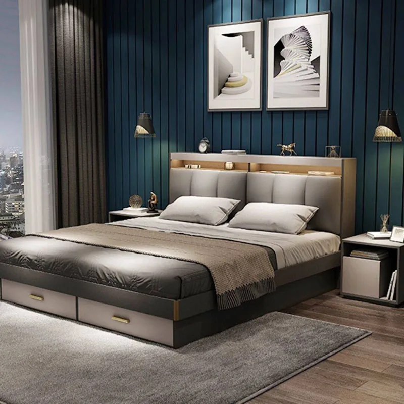 

Unique Double Bed Aesthetic Modern Creative European Clear Cheap Safe Professional Bed Vintage Camas De Casal Unique Furniture