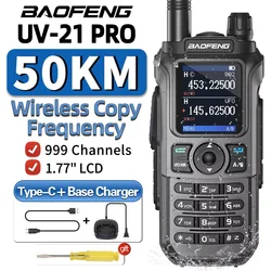 Baofeng UV-21 PRO Walkie Talkie Wireless Copy Frequency 16 KM Long Range TYPE-C V2 Two Way Radio Ham CB Radio UV-5R UV-17