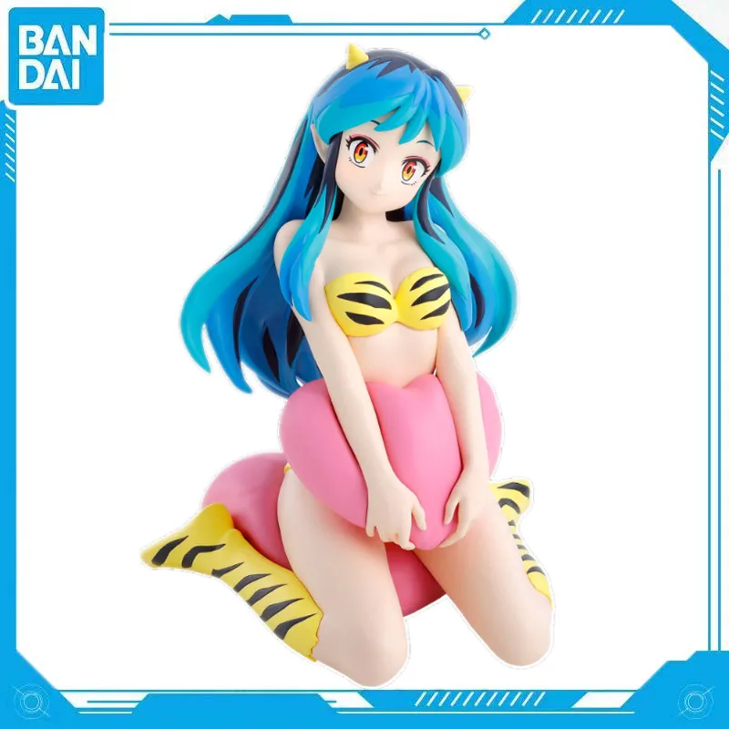 Bandai Genuine Anime Lucky Boy Ram Cute Girl PVC 13cm Character Scene Hand Figure Ornament Model Toy Gift Doll Collection