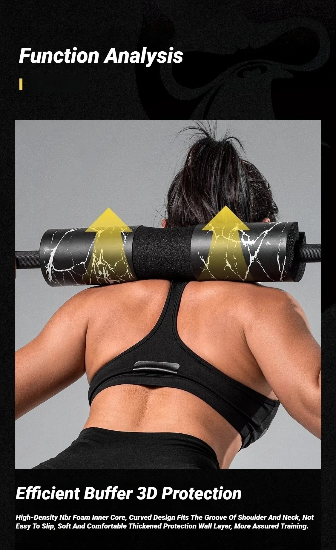 Rutschfeste Langhantel-Schulterpolster Fitness-Studio Verdickte Gewichtheben-Kniebeugen-Krafttraining Hantel-Nackenstütze Schutzpolster – Detail 5