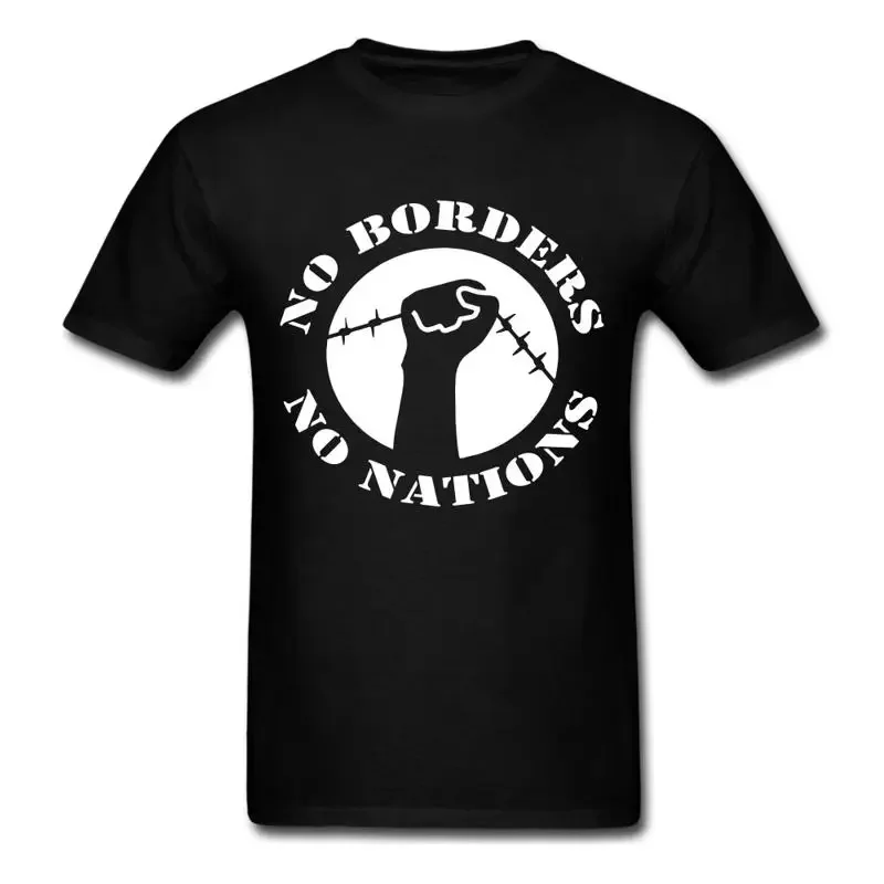 no borders nations fist wire sharp barbwire graphic t shirt