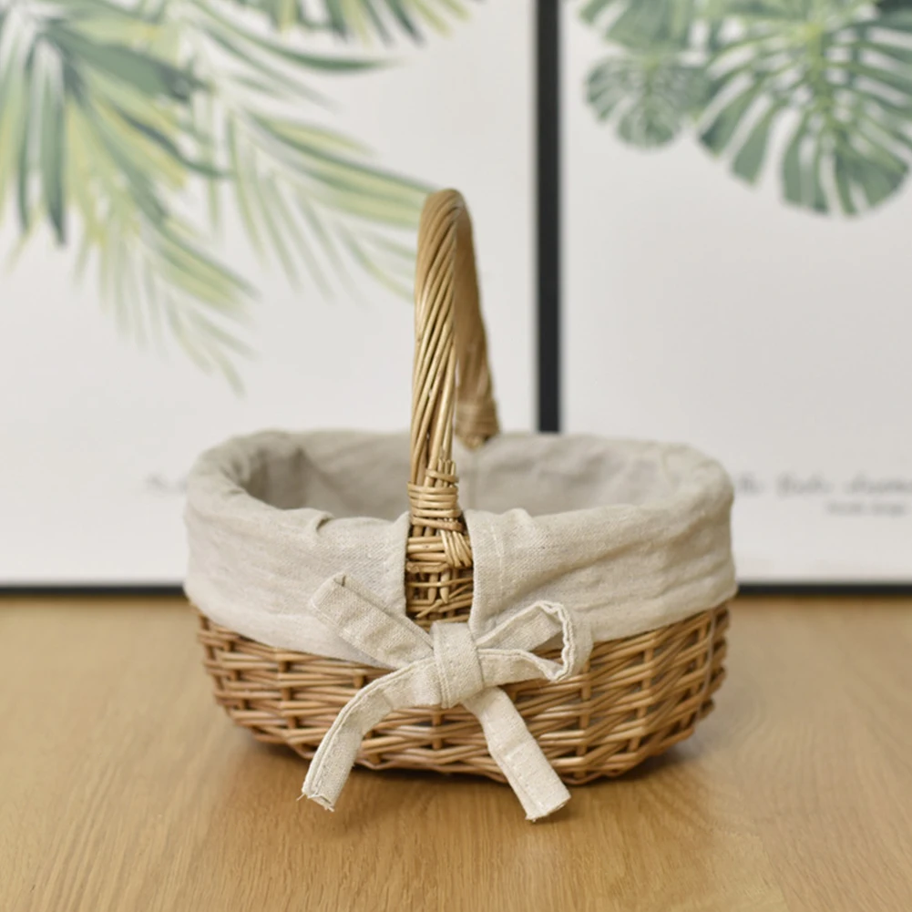 ตะกร้าปิกนิกหวายพร้อมที่จับ ตะกร้าหวาย ตะกร้าเก็บของสำหรับปิกนิก แคมป์ปิ้ง