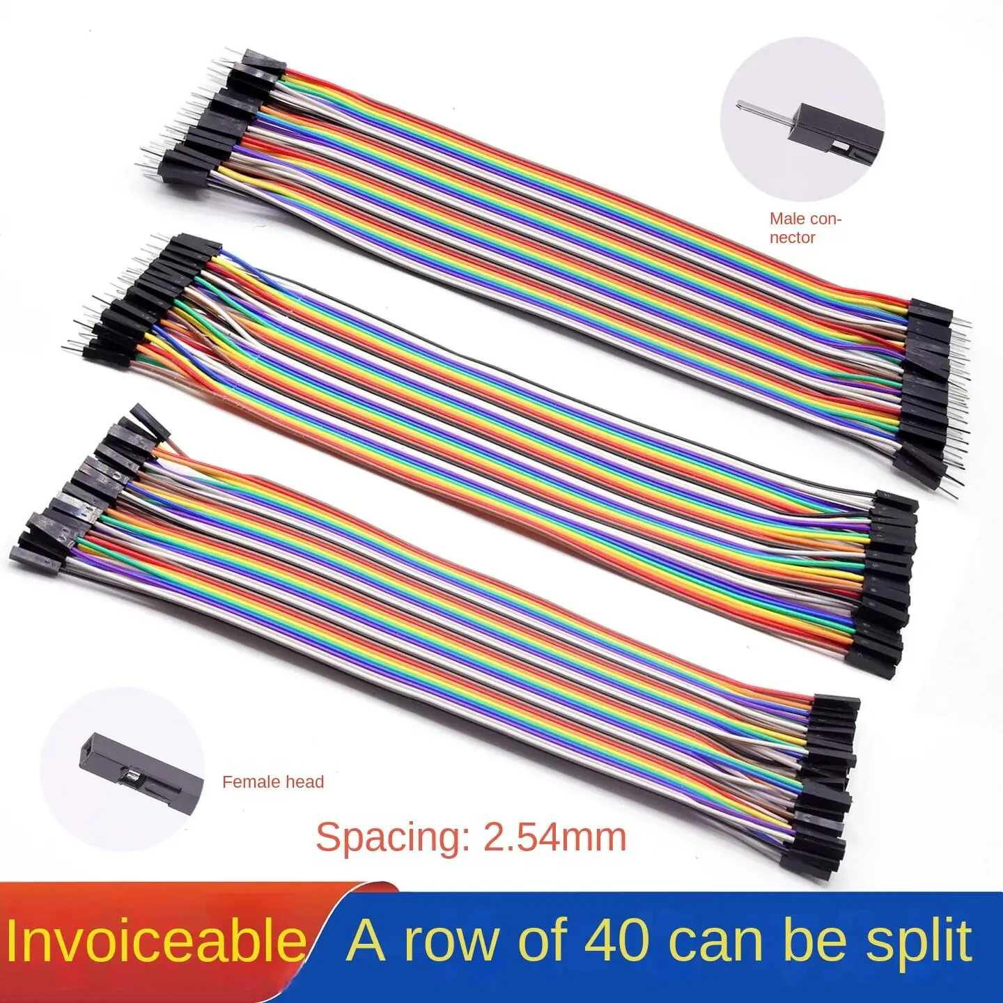 High Quality Dupont Line 40pcs 10/20/30cm 2.54mm 1p-1p Pin Female to Female Color Breadboard Cable Jump Wire Jumper For Arduino