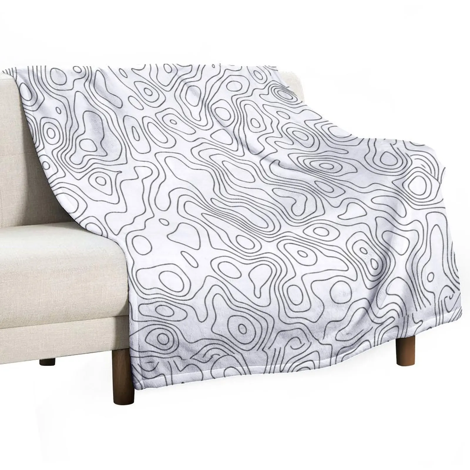 Contour map Throw Blanket Shaggy bed plaid Blankets
